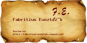Fabritius Euszták névjegykártya